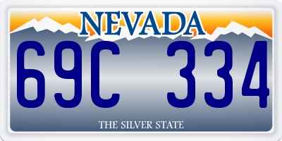 NV license plate 69C334