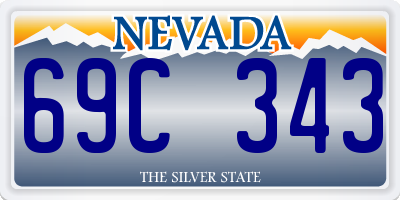 NV license plate 69C343