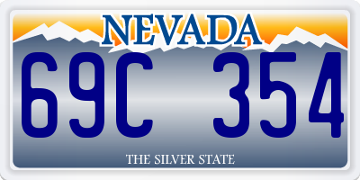 NV license plate 69C354