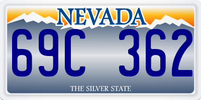 NV license plate 69C362