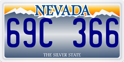 NV license plate 69C366