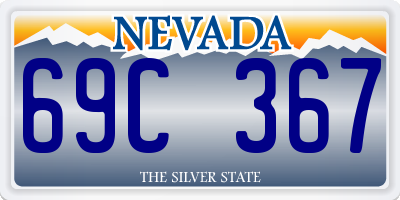 NV license plate 69C367