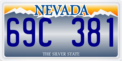 NV license plate 69C381