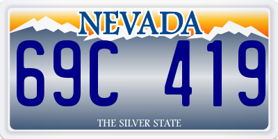 NV license plate 69C419