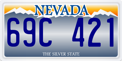 NV license plate 69C421