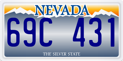 NV license plate 69C431