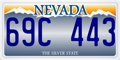 NV license plate 69C443