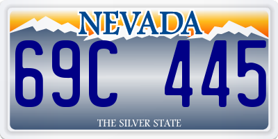 NV license plate 69C445