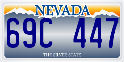 NV license plate 69C447