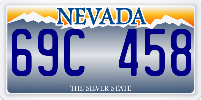 NV license plate 69C458