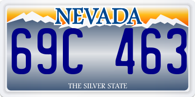 NV license plate 69C463