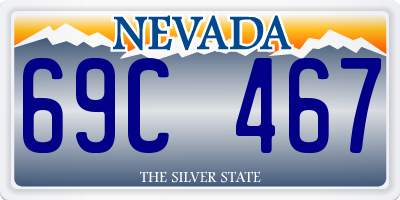 NV license plate 69C467