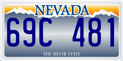 NV license plate 69C481