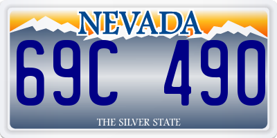 NV license plate 69C490