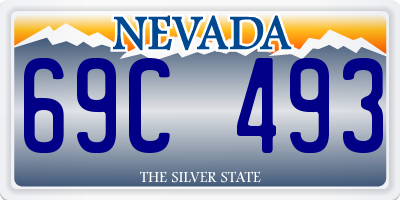 NV license plate 69C493