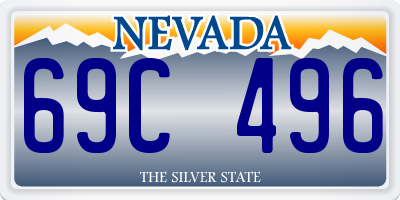NV license plate 69C496