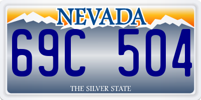 NV license plate 69C504
