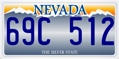 NV license plate 69C512