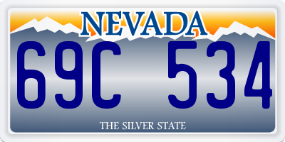 NV license plate 69C534