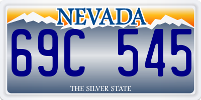 NV license plate 69C545