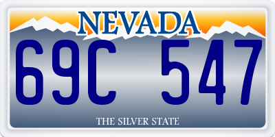 NV license plate 69C547