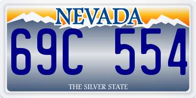 NV license plate 69C554