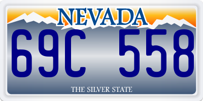 NV license plate 69C558