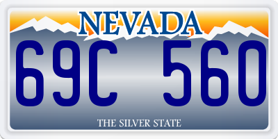 NV license plate 69C560