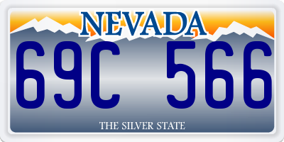 NV license plate 69C566