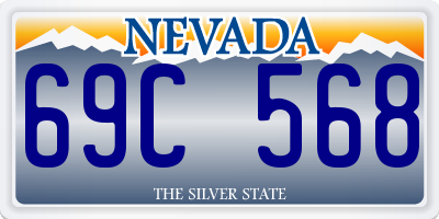 NV license plate 69C568