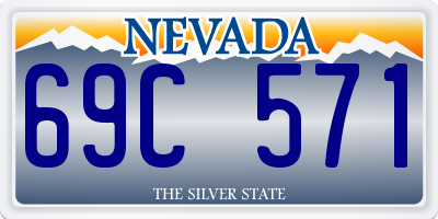 NV license plate 69C571