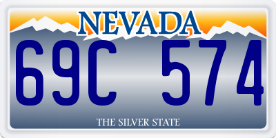 NV license plate 69C574