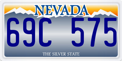 NV license plate 69C575