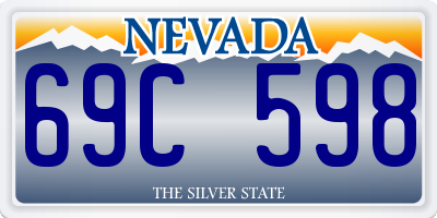 NV license plate 69C598