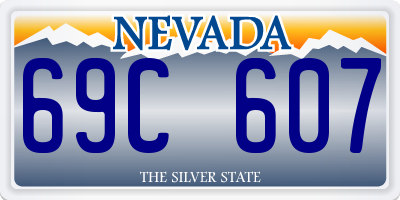 NV license plate 69C607