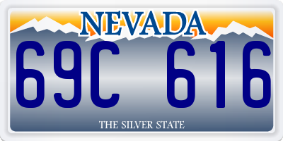 NV license plate 69C616