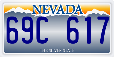 NV license plate 69C617