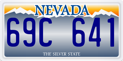 NV license plate 69C641