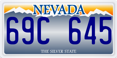 NV license plate 69C645