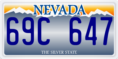 NV license plate 69C647