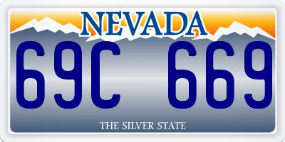 NV license plate 69C669