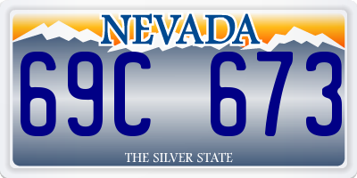 NV license plate 69C673