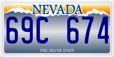 NV license plate 69C674