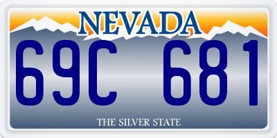 NV license plate 69C681