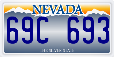 NV license plate 69C693
