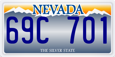 NV license plate 69C701