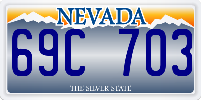 NV license plate 69C703
