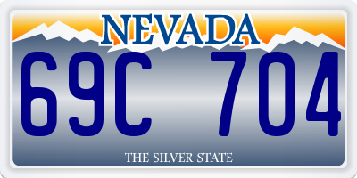 NV license plate 69C704
