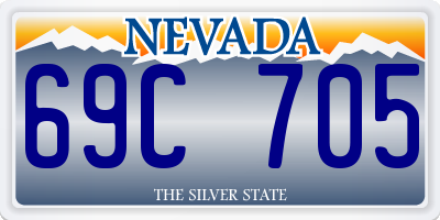 NV license plate 69C705