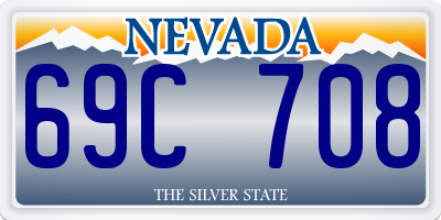 NV license plate 69C708